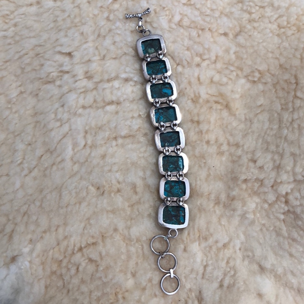 Turquoise Bracelet set in silver - Picture 6 of 6